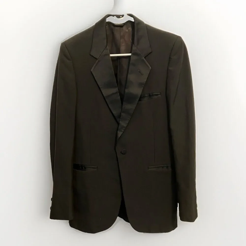 Pierre Cardin Black Satin-Lapel Tuxedo Jacket 38L Formal Special Occasion